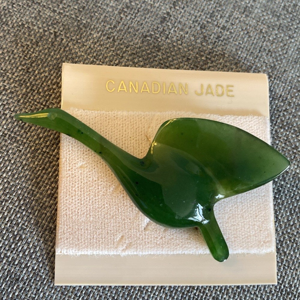 Vintage Canadian Jade Canada Goose Brooch